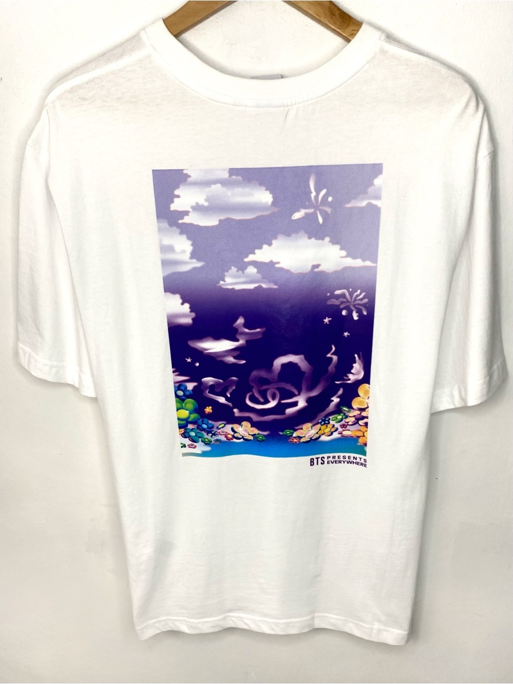 Official BTS 10th Anniversary FESTA White Double Sided Graphic T Shirt K-Pop XL